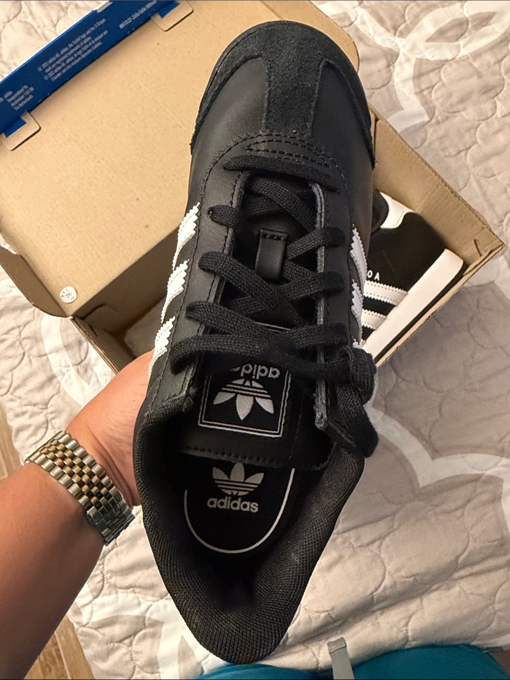 adidas Samoa Black and White Low-Top Sneakers - Picture 3 of 3